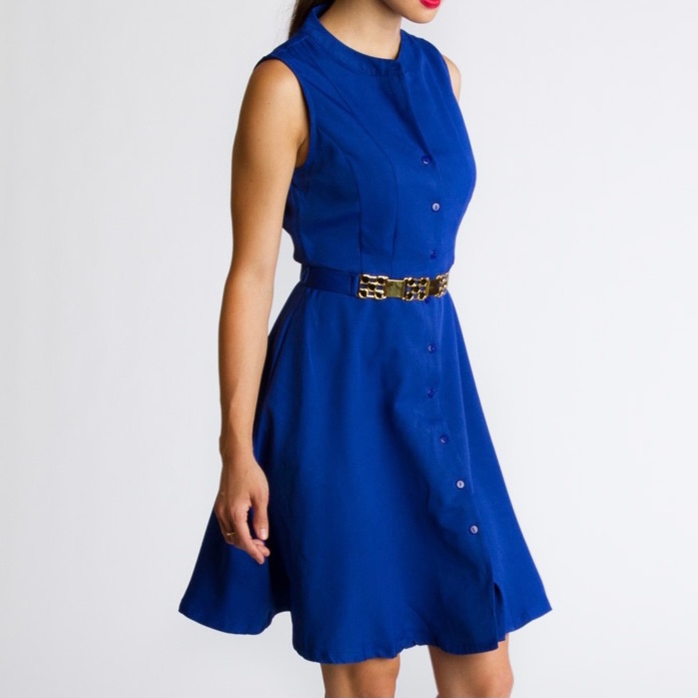 Sleeveless Blue Dress